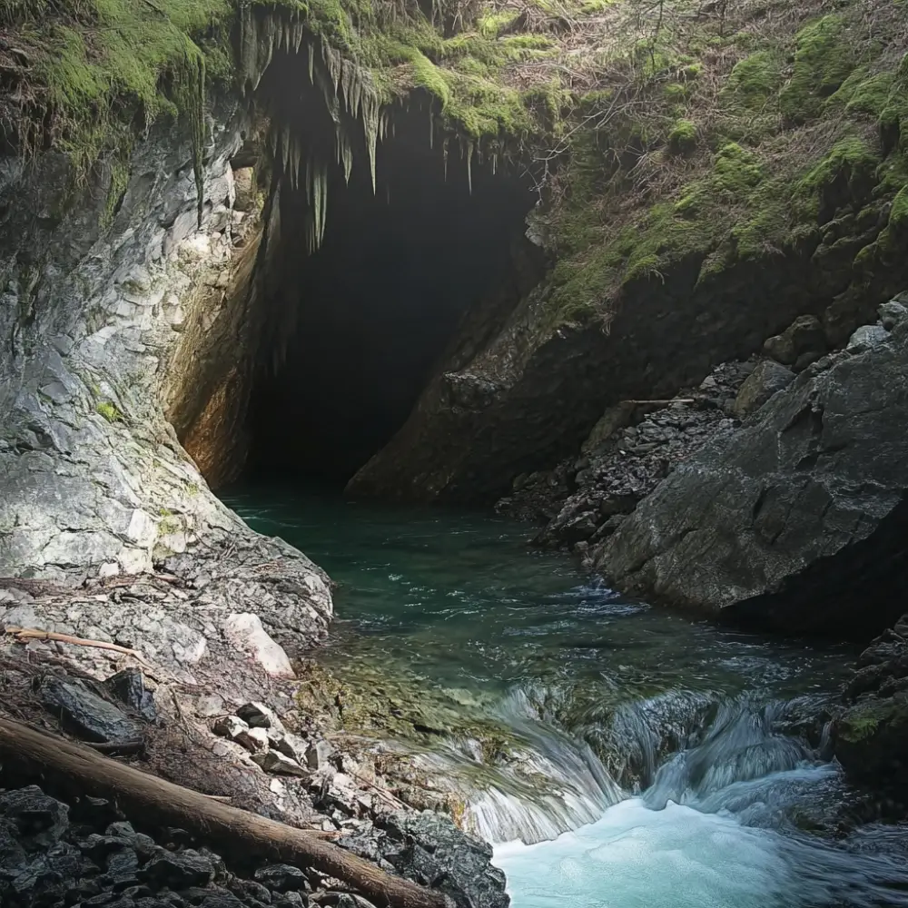 Disappearing River Cave in Vancouver Island